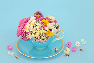 Image showing Surreal Flower and Wildflower Teacup Abstract  