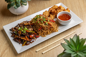 Image showing Delicious Asian noodle dish