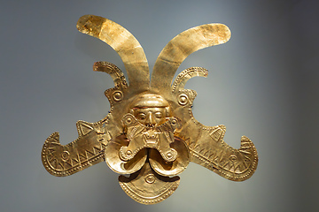 Image showing Pre-Columbian gold artifact in the Museo del Oro. Famous Gold Mu