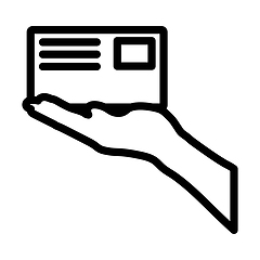 Image showing Icon Of Hand Holding Letter