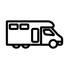 Image showing Icon Of Camping Family Caravan Car