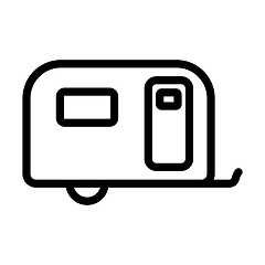 Image showing Icon Of Camping Family Caravan Car