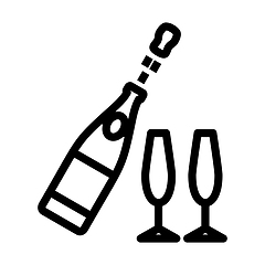 Image showing Party Champagne And Glass Icon