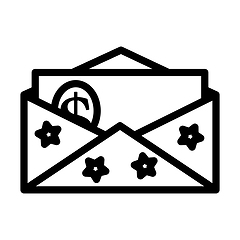 Image showing Birthday Gift Envelop Icon With Money