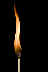 Image showing burning matchstick flame