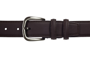 Image showing Brown leather belt