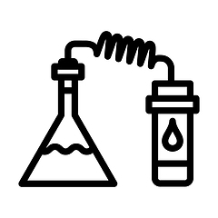 Image showing Icon Of Chemistry Reaction With Two Flask