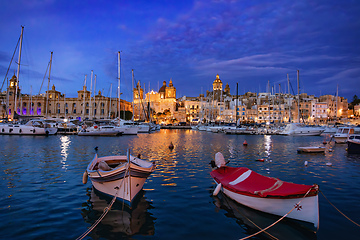 Image showing Marina in Senglea city, part of the Three Cities of Malta.