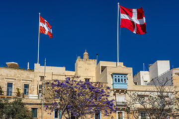 Image showing Ancient city of Birgu exhibiting traditional architecture and historic churches in Malta