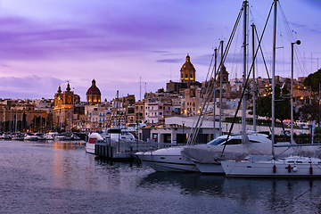 Image showing Marina in Birgu city, part of the Three Cities of Malta.