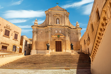 Image showing Roman Catholic cathedral of the Assumption in the Citadel of Victoria. Popular touristic attraction and destination. Gozo, Malta