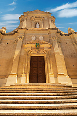 Image showing Roman Catholic cathedral of the Assumption in the Citadel of Victoria. Popular touristic attraction and destination. Gozo, Malta