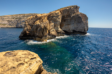 Image showing Tilt Rock Il Dwejra Bay, Gozo island Malta.