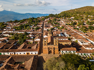 Image showing Heritage town Barichara, aerial view of beautiful colonial architecture. Colombia