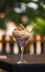 Image showing Glass cup of ice cream