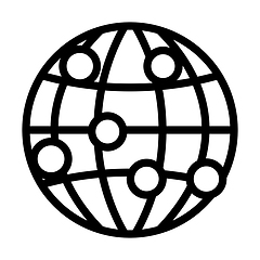 Image showing Globe Connection Point Icon