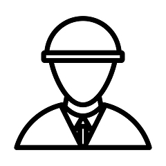 Image showing Icon Of Construction Worker Head In Helmet