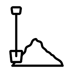 Image showing Icon Of Construction Shovel And Sand