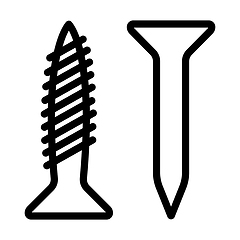 Image showing Icon Of Screw And Nail