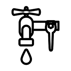 Image showing Icon Of Wrench And Faucet