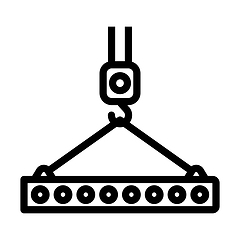 Image showing Icon Of Slab Hanged On Crane Hook