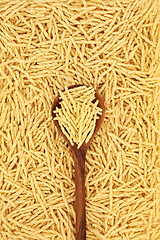 Image showing Trofie Italian Pasta Food with Olive Wood Spoon