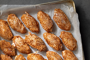 Image showing fresh raw chicken wings with spices