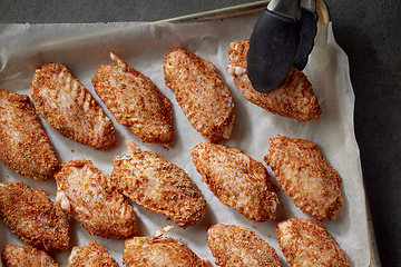 Image showing fresh raw chicken wings with spices