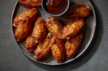 Image showing baked crispy chicken wings