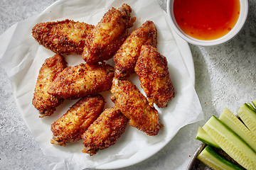 Image showing baked crispy chicken wings