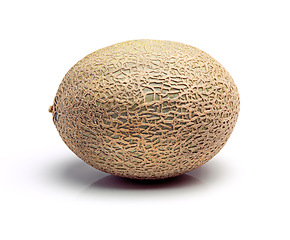 Image showing Cantaloupe, honeydew melon and closeup for fruit, vitamin c and fibre for detox, healthy cleanse and nutrition for diet. Natural produce, round and organic with peel for desserts on white background