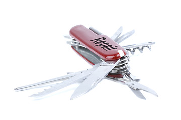 Image showing marketing red swiss army pocket knife tool