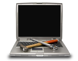 Image showing laptop and tools