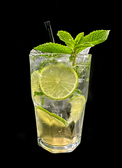 Image showing glass of mojito cocktail