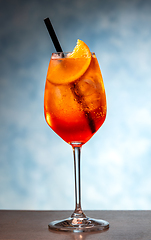 Image showing Glass of aperol spritz cocktail