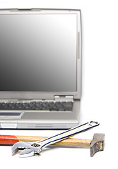 Image showing laptop and tools