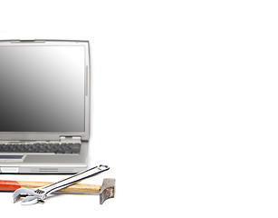 Image showing laptop and tools