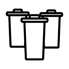 Image showing Garbage Containers With Separated Trash Icon