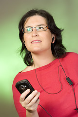 Image showing young woman communication technology