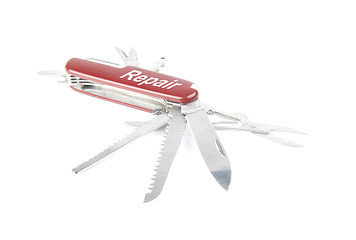 Image showing marketing red swiss army pocket knife tool