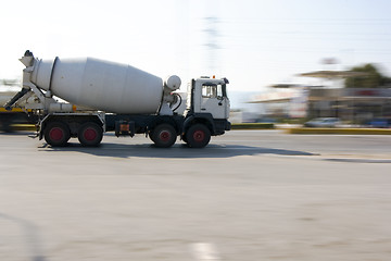 Image showing construction cement mixer truck