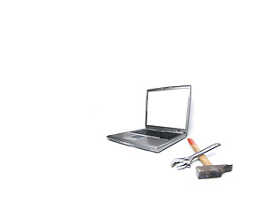 Image showing laptop and tools