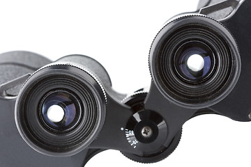 Image showing isolated binoculars with money