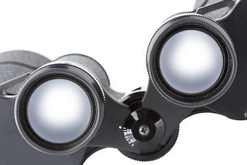 Image showing isolated binoculars with money