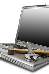 Image showing laptop and tools