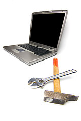 Image showing laptop and tools