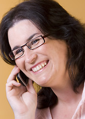 Image showing young woman communication technology