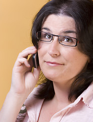 Image showing young woman communication technology