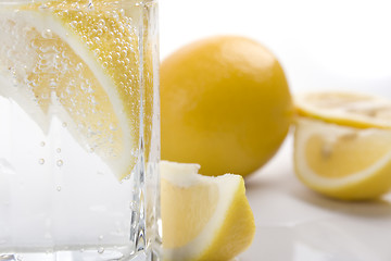 Image showing soda water and lemon