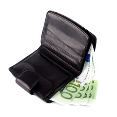 Image showing euro and a leather purse